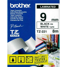 Genuine Brother TZ221 Laminated P-touch Labelling Tape (9mm)
